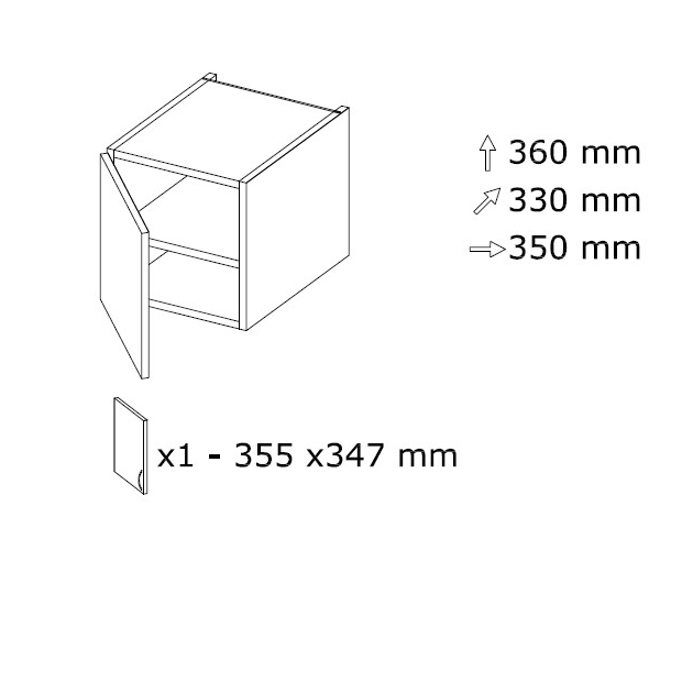 Seinäkaappi NOD 35 L 350 x K 360 Seinäkaappi NOD 35 L 350 x K 360